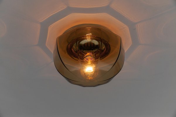 Octagonal Smoked Glass Flush Mount Light, 1960s-KQB-1814377