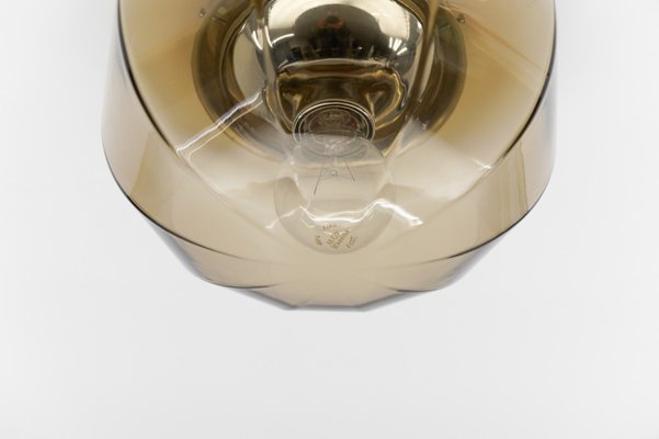 Octagonal Smoked Glass Flush Mount Light, 1960s-KQB-1814377