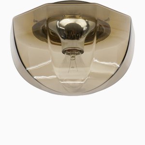 Octagonal Smoked Glass Flush Mount Light, 1960s-KQB-1814377