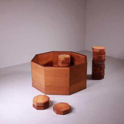 Octagonal Wooden Planter, 1960s-VJY-2033829