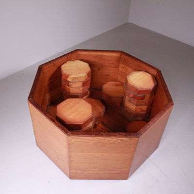 Octagonal Wooden Planter, 1960s-VJY-2033829