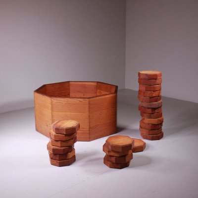 Octagonal Wooden Planter, 1960s-VJY-2033829