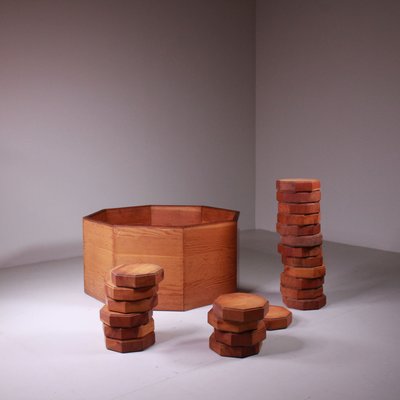 Octagonal Wooden Planter, 1960s-VJY-2033829