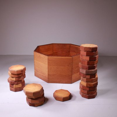 Octagonal Wooden Planter, 1960s-VJY-2033829