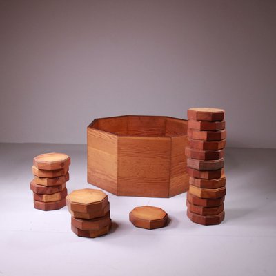 Octagonal Wooden Planter, 1960s-VJY-2033829