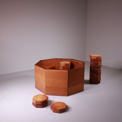 Octagonal Wooden Planter, 1960s-VJY-2033829