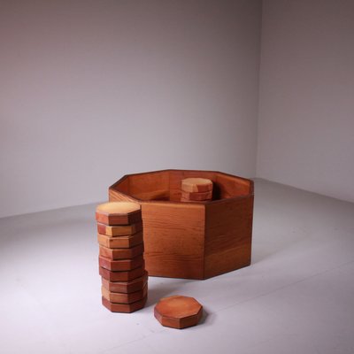 Octagonal Wooden Planter, 1960s-VJY-2033829