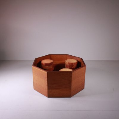 Octagonal Wooden Planter, 1960s-VJY-2033829