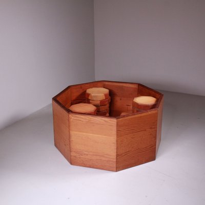 Octagonal Wooden Planter, 1960s-VJY-2033829