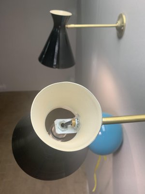 Octone Lacquered Black Wall Light, 1960s-NUO-1155088