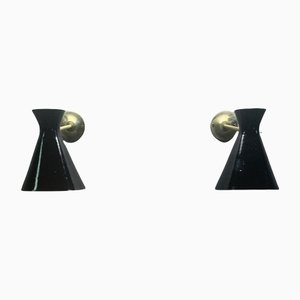 Octone Lacquered Black Wall Light, 1960s-NUO-1155088