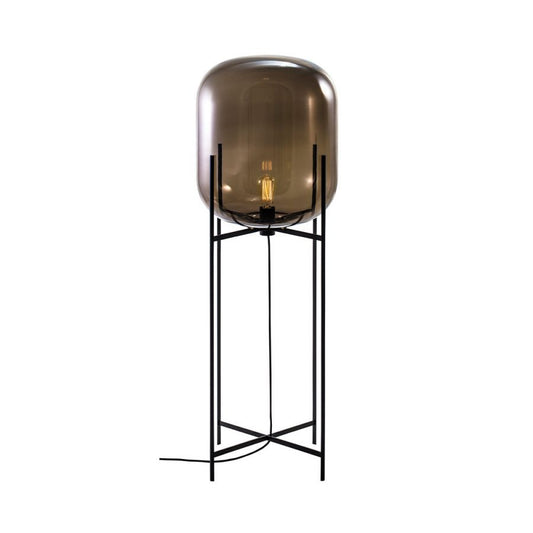 Oda Big in Smoky Grey and Black Floor Lamp by Sebastian Herkner for Pulpo