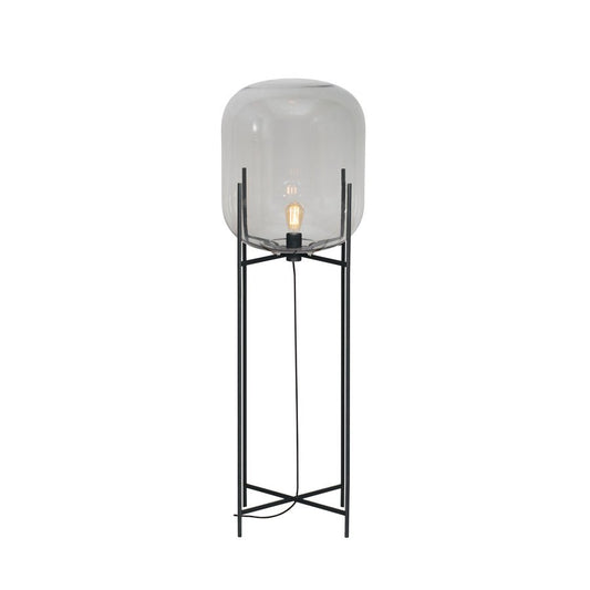 Oda Big in Steel Grey and Black Floor Lamp by Sebastian Herkner for Pulpo