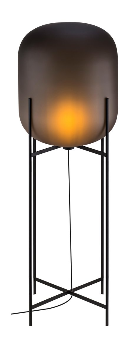 Oda Big Smoky Grey Acetato Black Floor Lamp by Pulpo