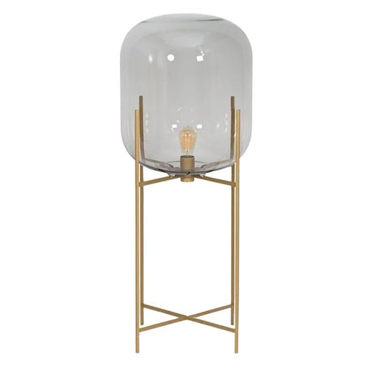 Oda in Between Steel Grey Brass Floor Lamp by Pulpo