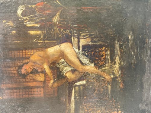 Odalisque Bathing, Late 1800s-Early 1900s, Oil on Canvas