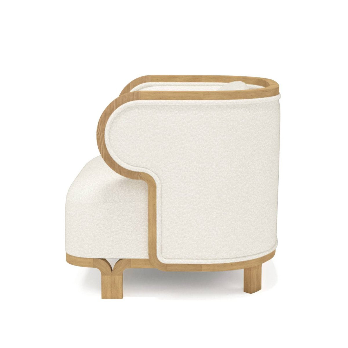 Odette Curvy Club Chair with Natural Oak Wood Frame from Fred & Juul