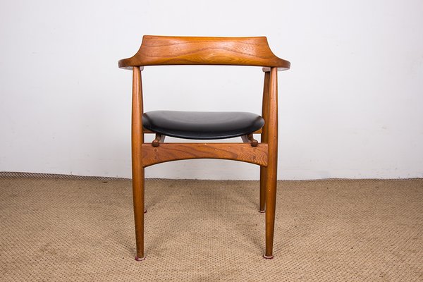 Office Armchair in Elm and Skai Teak Model St 750 by Arne Wahl Iversen, 1960s-EMB-2026907