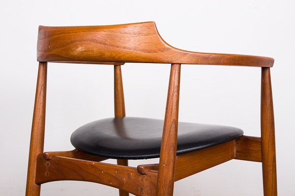 Office Armchair in Elm and Skai Teak Model St 750 by Arne Wahl Iversen, 1960s-EMB-2026907