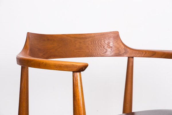 Office Armchair in Elm and Skai Teak Model St 750 by Arne Wahl Iversen, 1960s-EMB-2026907