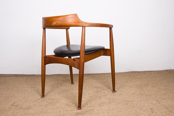 Office Armchair in Elm and Skai Teak Model St 750 by Arne Wahl Iversen, 1960s-EMB-2026907