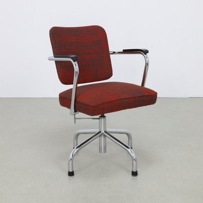 Office Chair and Ottoman in Chrome by Paul Schuitema for Fana, 1960s, Set of 2-RZV-2036061