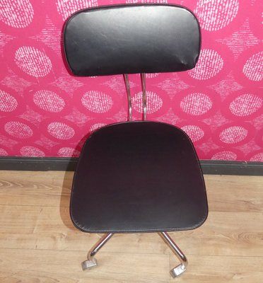 Office Chair in Chrome & Faux Leather, 1960s-AFE-2027950