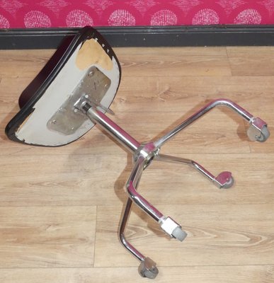 Office Chair in Chrome & Faux Leather, 1960s-AFE-2027950