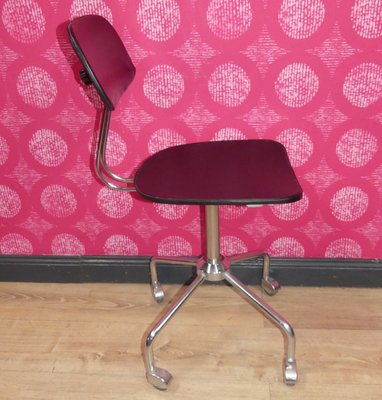 Office Chair in Chrome & Faux Leather, 1960s-AFE-2027950