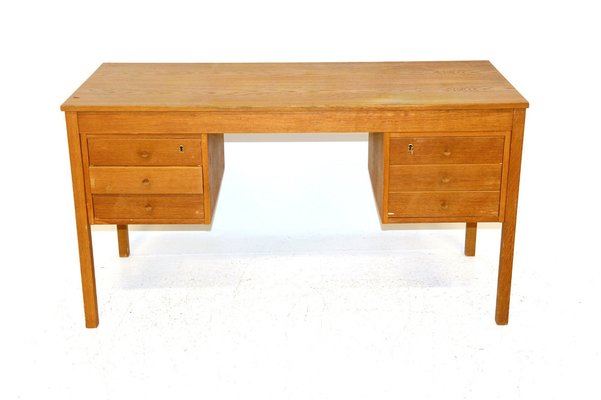 Office Desk in Oak, Sweden, 1960s-GEK-1029238