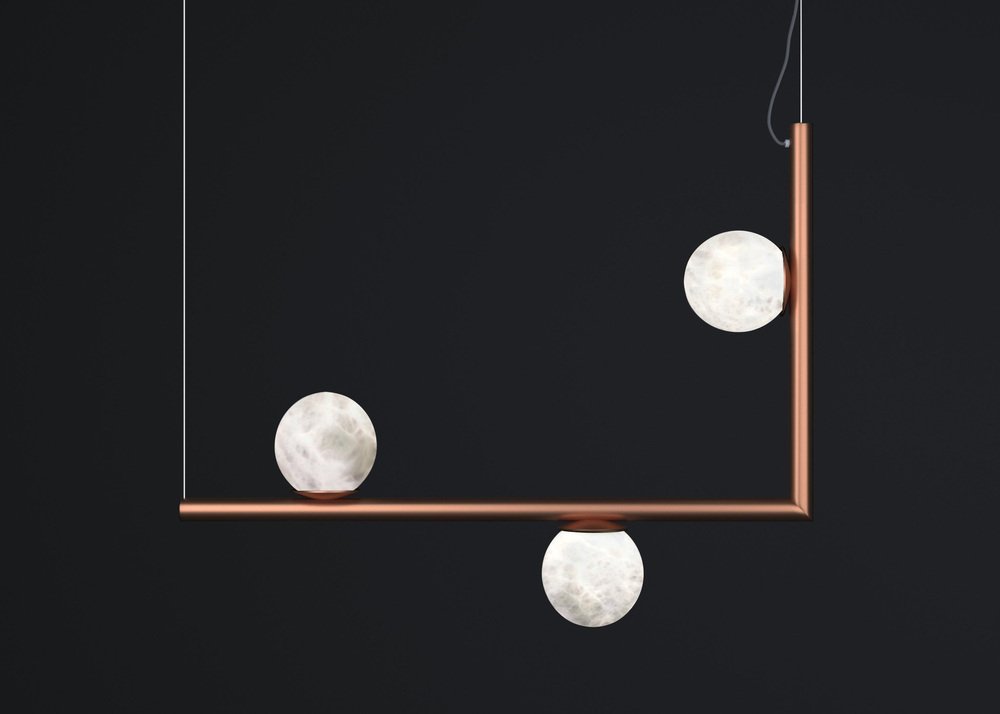 Ofione 1 Copper Pendant Lamp by Alabastro Italiano