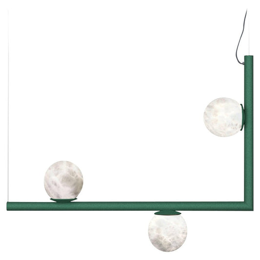 Ofione 1 Freedom Green Metal Pendant Lamp by Alabastro Italiano