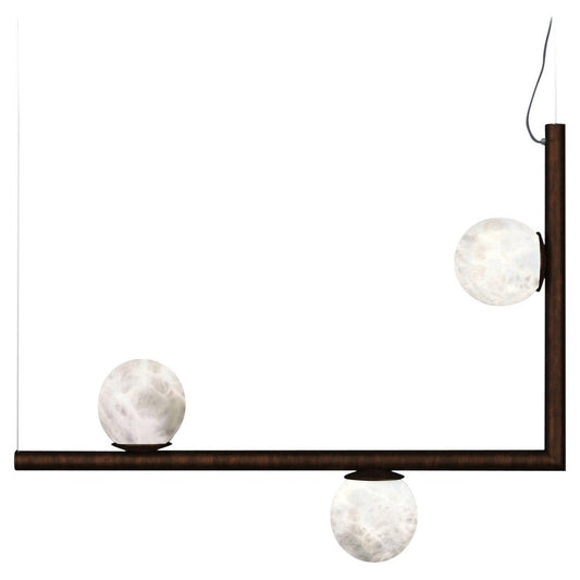 Ofione 1 Ruggine of Florence Metal Pendant Lamp by Alabastro Italiano