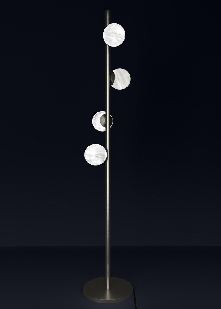 Ofione Brushed Black Metal Floor Lamp by Alabastro Italiano