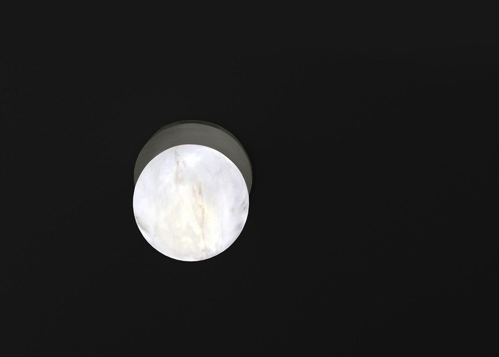 Ofione Brushed Black Metal Wall Light by Alabastro Italiano