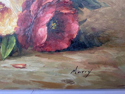 Oil on Canvas Bouquet of Flowers by Murry Morry Marry to Identify, 1960s, Oil-QKG-1369161