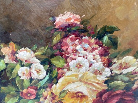 Oil on Canvas Bouquet of Flowers by Murry Morry Marry to Identify, 1960s, Oil-QKG-1369161