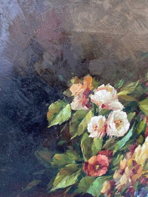 Oil on Canvas Bouquet of Flowers by Murry Morry Marry to Identify, 1960s, Oil-QKG-1369161