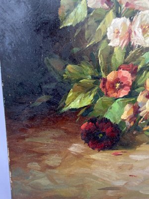 Oil on Canvas Bouquet of Flowers by Murry Morry Marry to Identify, 1960s, Oil-QKG-1369161