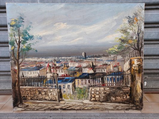 Oil on Canvas, Montmartre, Paris, 1970s-EHL-1009585