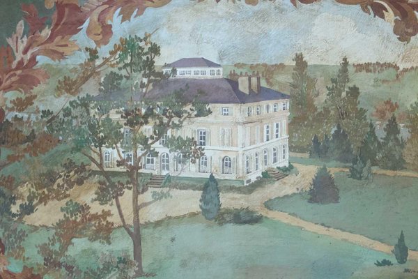 Oil on Canvas of the Chateau de la Marche en Nievre, 1950s-WFS-744805