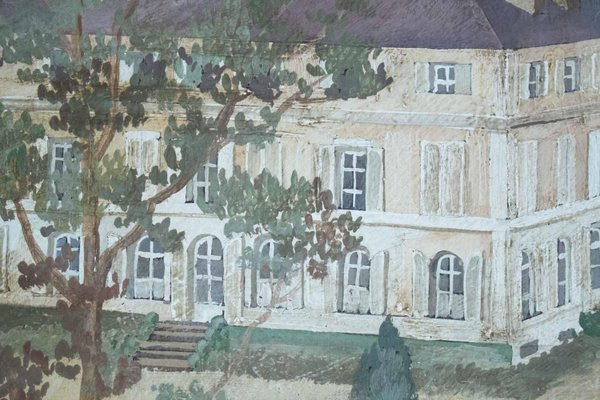 Oil on Canvas of the Chateau de la Marche en Nievre, 1950s-WFS-744805