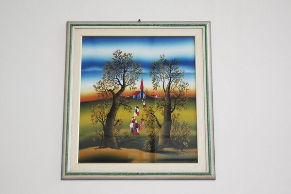 Oil on Canvas Paintings by Mugosa Naif, 1991, Set of 3-KNM-910392