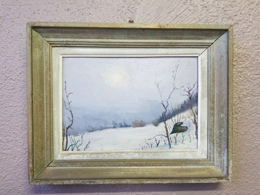 Oil on Panel, Winter Landscape-AIU-803457