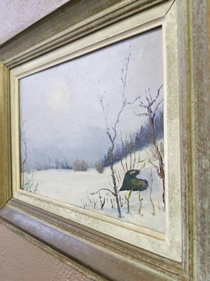 Oil on Panel, Winter Landscape-AIU-803457