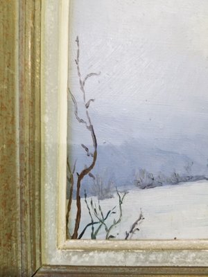 Oil on Panel, Winter Landscape-AIU-803457