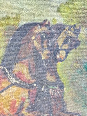 Oil Painting, Couple in a Horse Team, Bousquet-UR-1028602