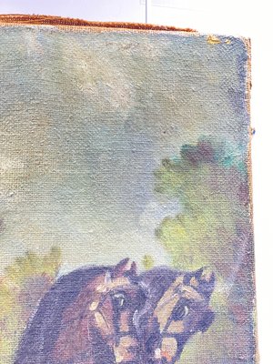 Oil Painting, Couple in a Horse Team, Bousquet-UR-1028602