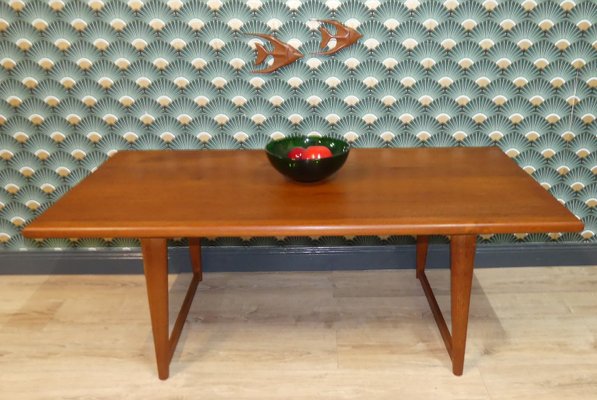 Oiled Solid Teak Coffee Table, 1960s-AFE-935235