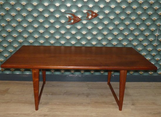 Oiled Solid Teak Coffee Table, 1960s-AFE-935235